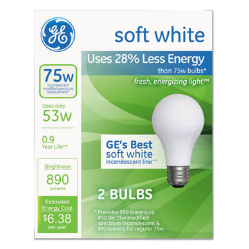 GE Halogen A-line Bulb, A19, 100 W, 2-pack freeshipping - TVN Wholesale